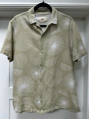 FOLK short sleeve button down shirt 100% cotton size Large